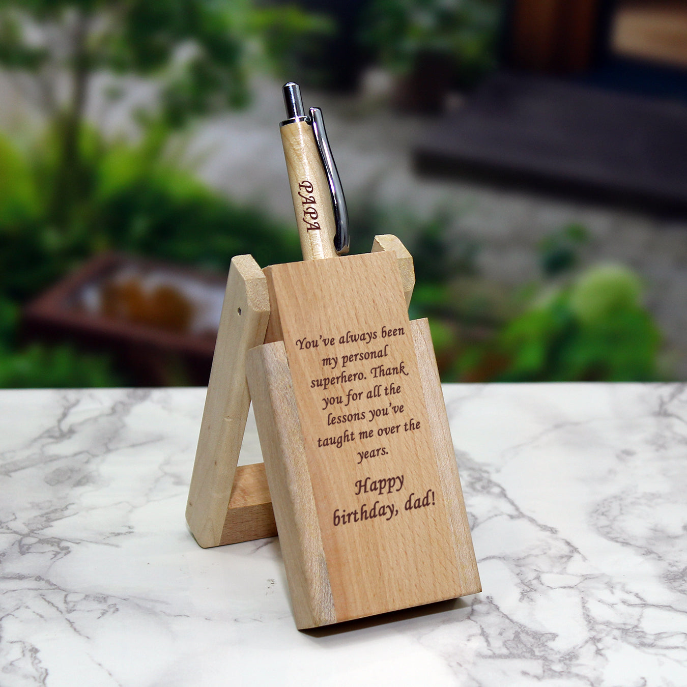 Personalized Wooden Pen Stand Karavali Crafts personalized-wooden-pen-stand-karavali-crafts