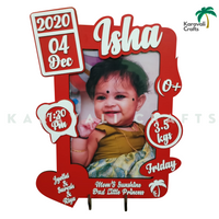 FIRST BABY WOODEN FRAME - LOVELY RED THEME